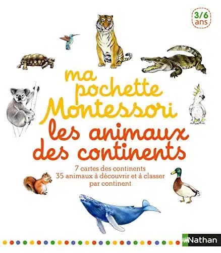 Ma pochette Montessori : Les animaux des continents - 3/6 ans - Mondial Kids