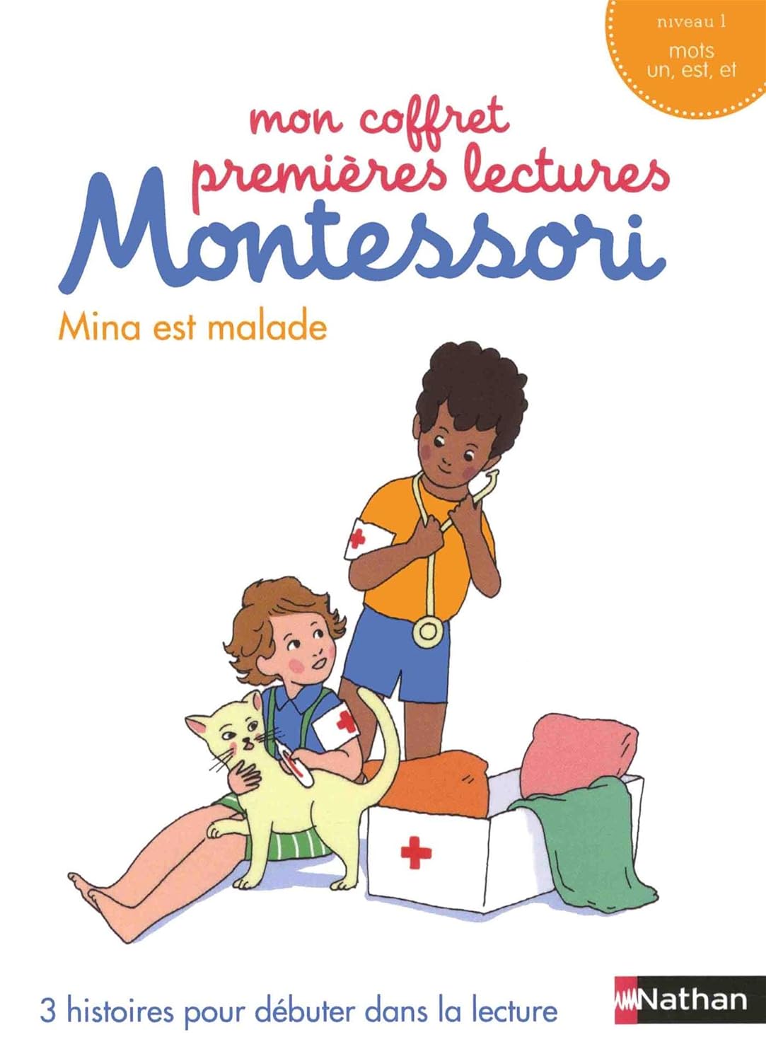 Mon coffret premières lectures Montessori : Mina est malade - Niveau 1 - 4/7 ans
