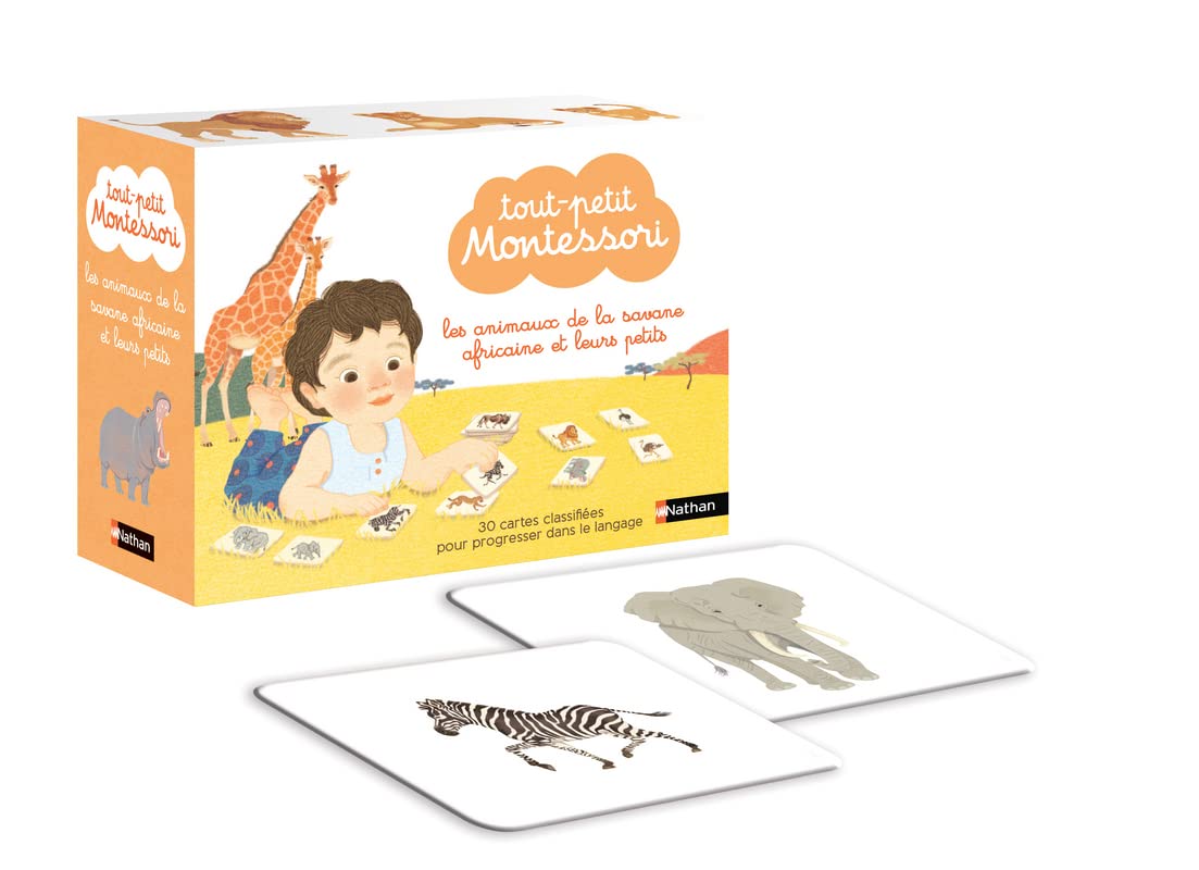 Les animaux de la savane africaine et leurs petits – Tout-petit Montessori – Dès 12 mois