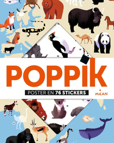 Poppik Ariol: 1 poster + 45 stickers repositionnables - Mondial Kids