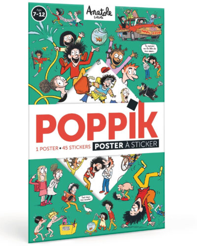 Poppik Ariol: 1 poster + 45 stickers repositionnables - Mondial Kids