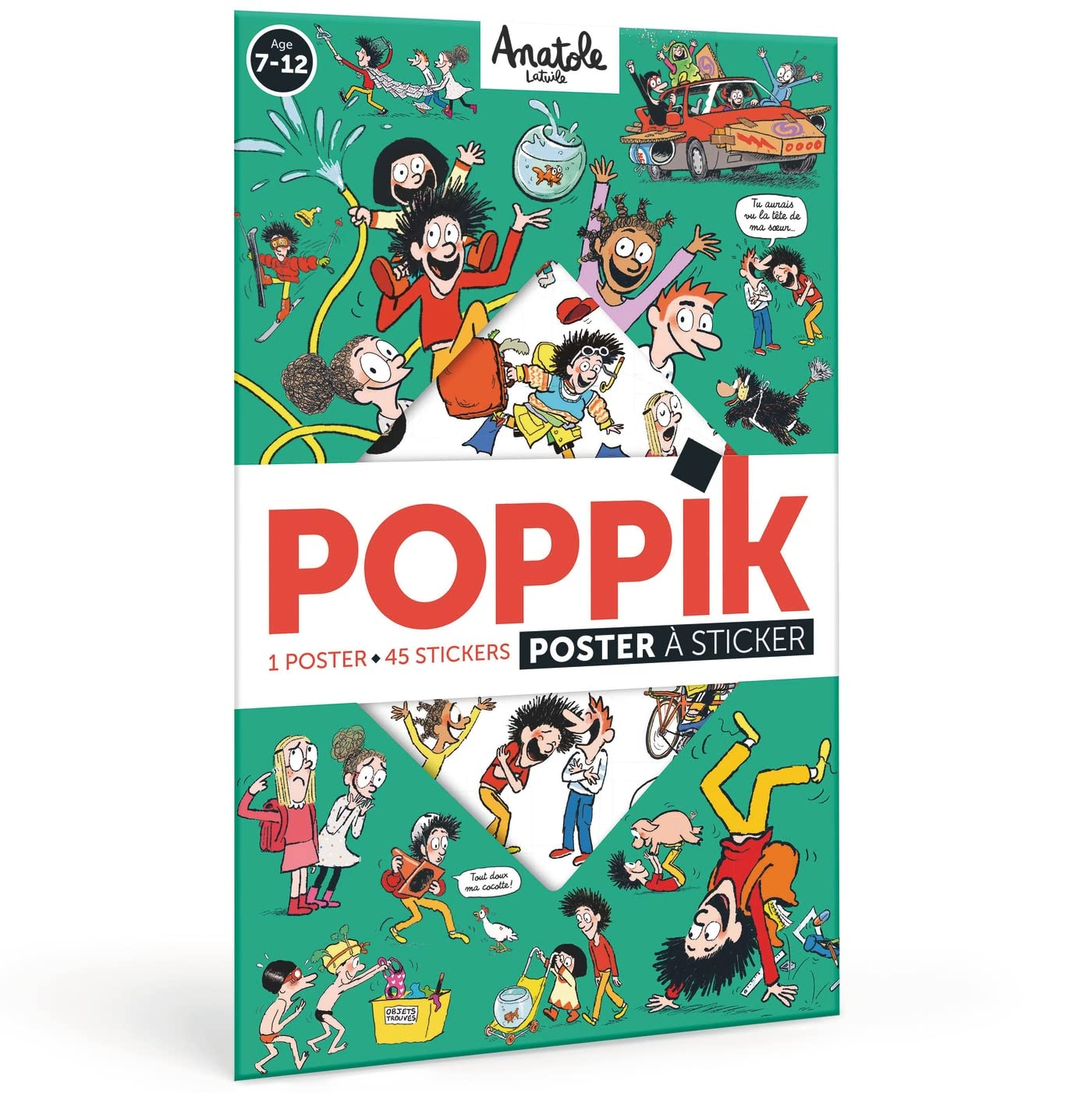 Poppik Anatole: 1 poster + 45 stickers repositionnables - Mondial Kids