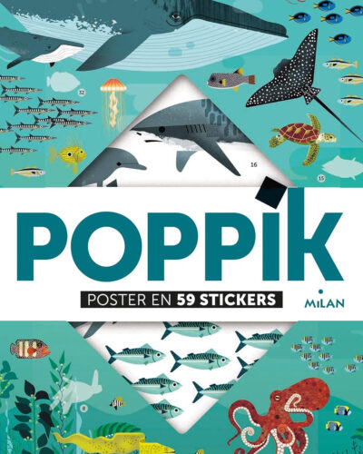 Poppik Ariol: 1 poster + 45 stickers repositionnables - Mondial Kids