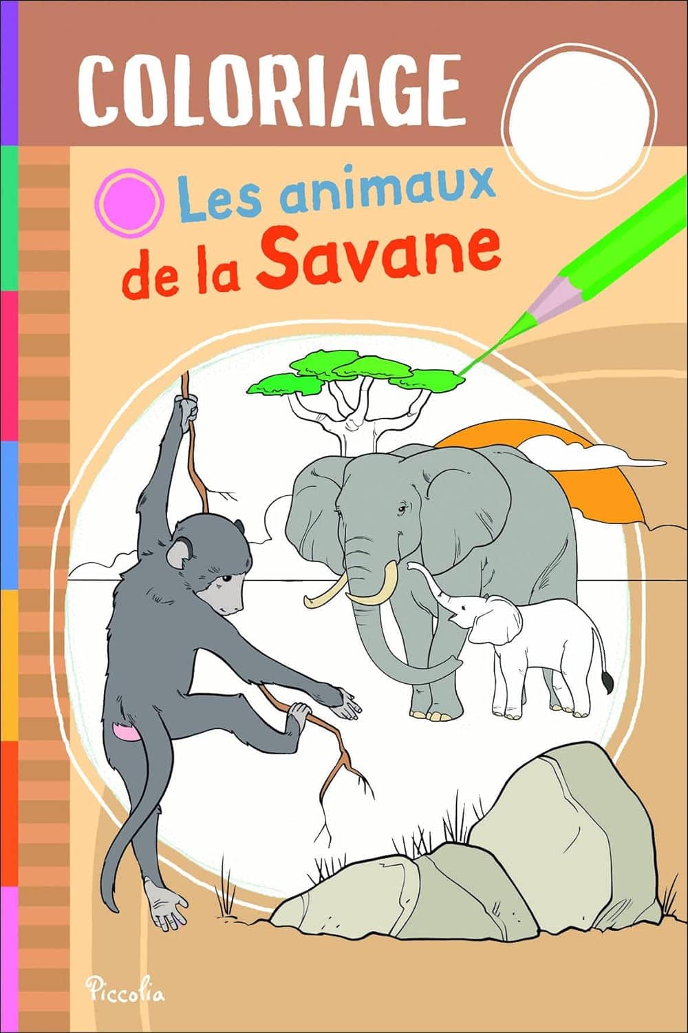 Les animaux de la savane - Coloriage - Mondial Kids