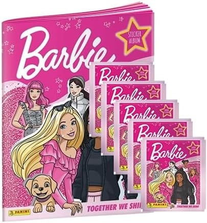 Panini Barbie Together we shine Sticker Serie – 1 x album d'autocollants + 5 x sachets autocollants - Mondial Kids