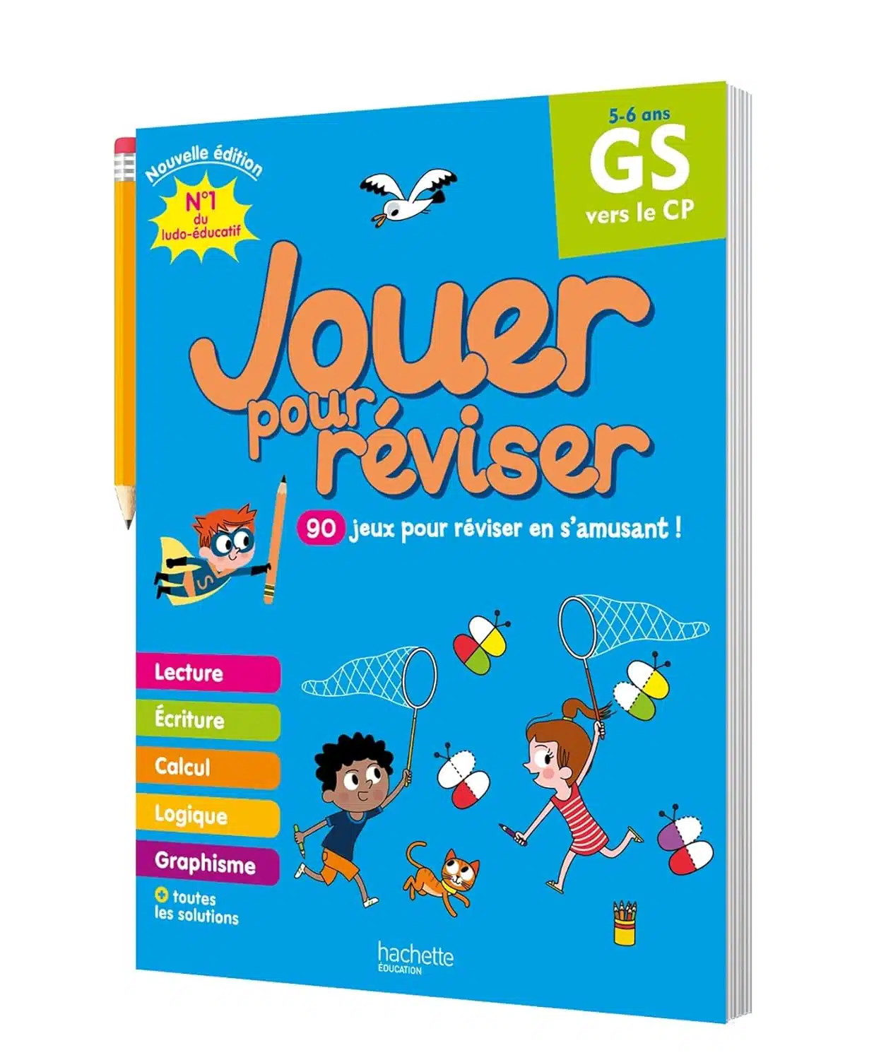 Jouer pour réviser - De la GS au CP 5/6 ans - Cahier de vacances 2024 - Mondial Kids