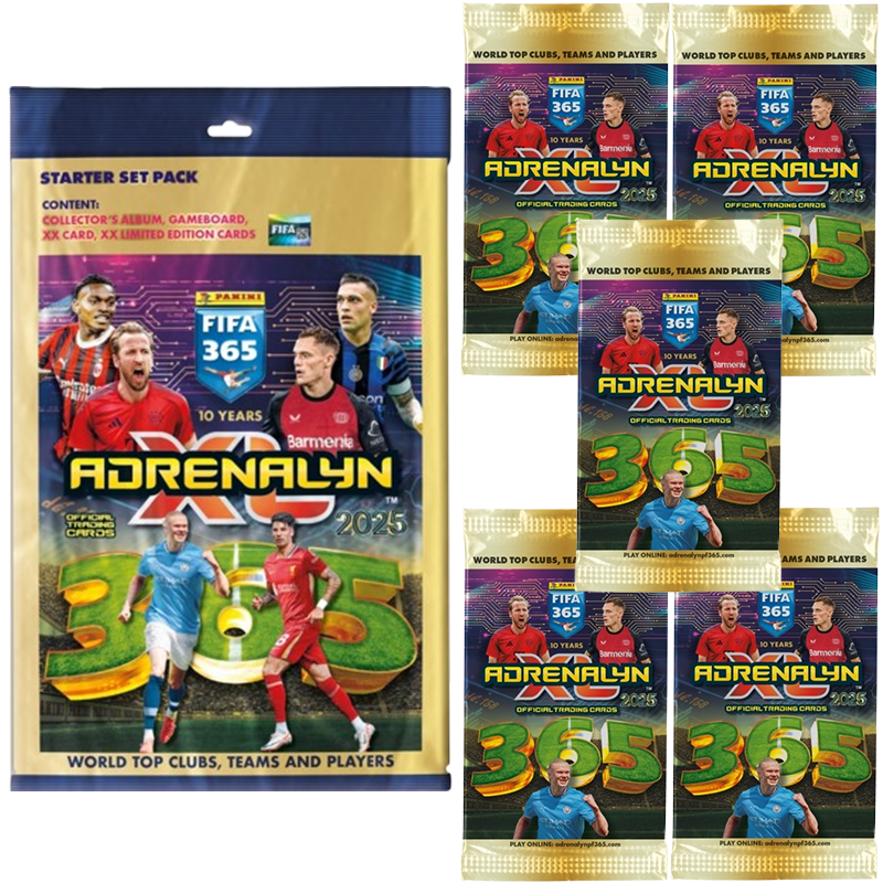Panini FIFA 365 2025 Adrenalyn XL – 1 kit de démarrage + 5 boosters - Mondial Kids