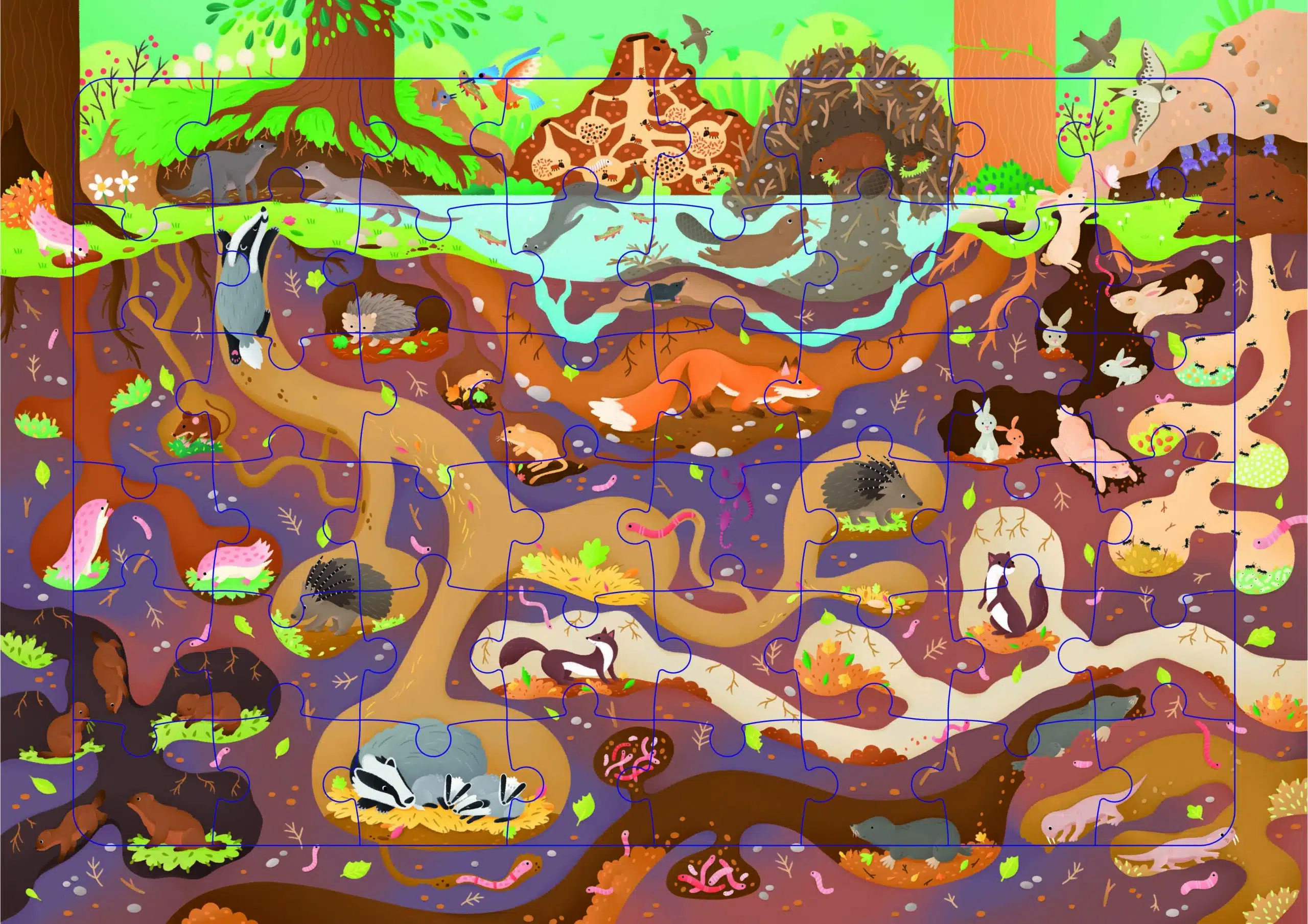 Sous la terre - Puzzle - Mondial Kids